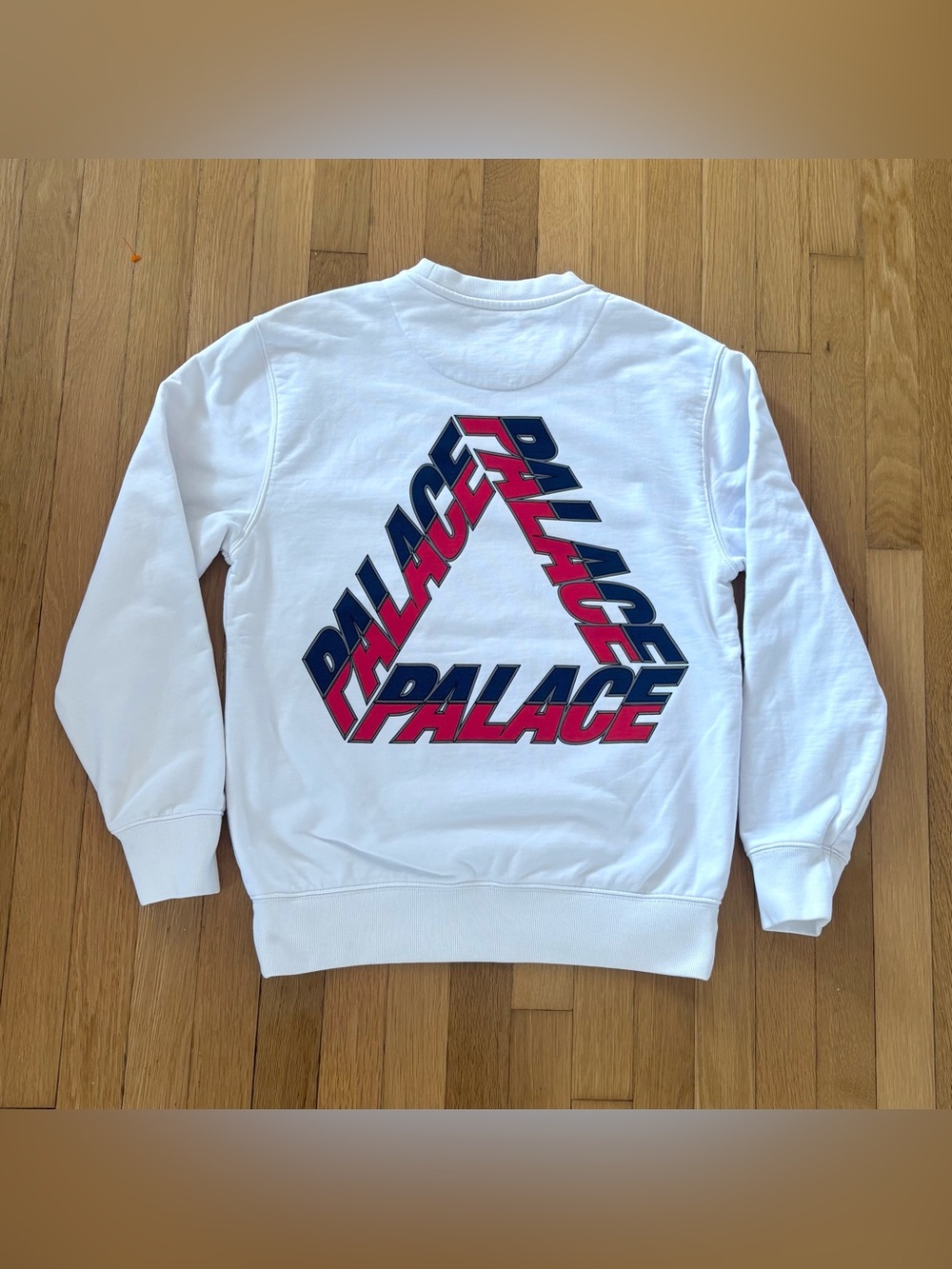 Palace Skateboards Sweatshirt Split P3 Crewneck White Mens Small Red Blue